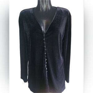 Nina Piccalino Black Crushed Velvet Long Sleeve Top 12